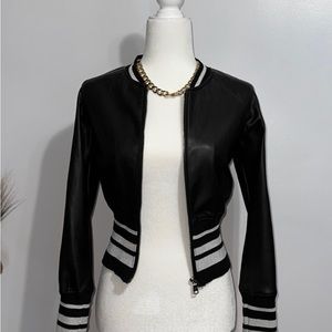 Dynamite Leather Bomber Jacket XS